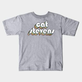 Cat Stevens - Retro Rainbow Letters Kids T-Shirt